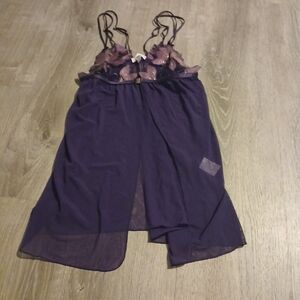 Etan French lingerie Purple Sheer Lingerie Dress